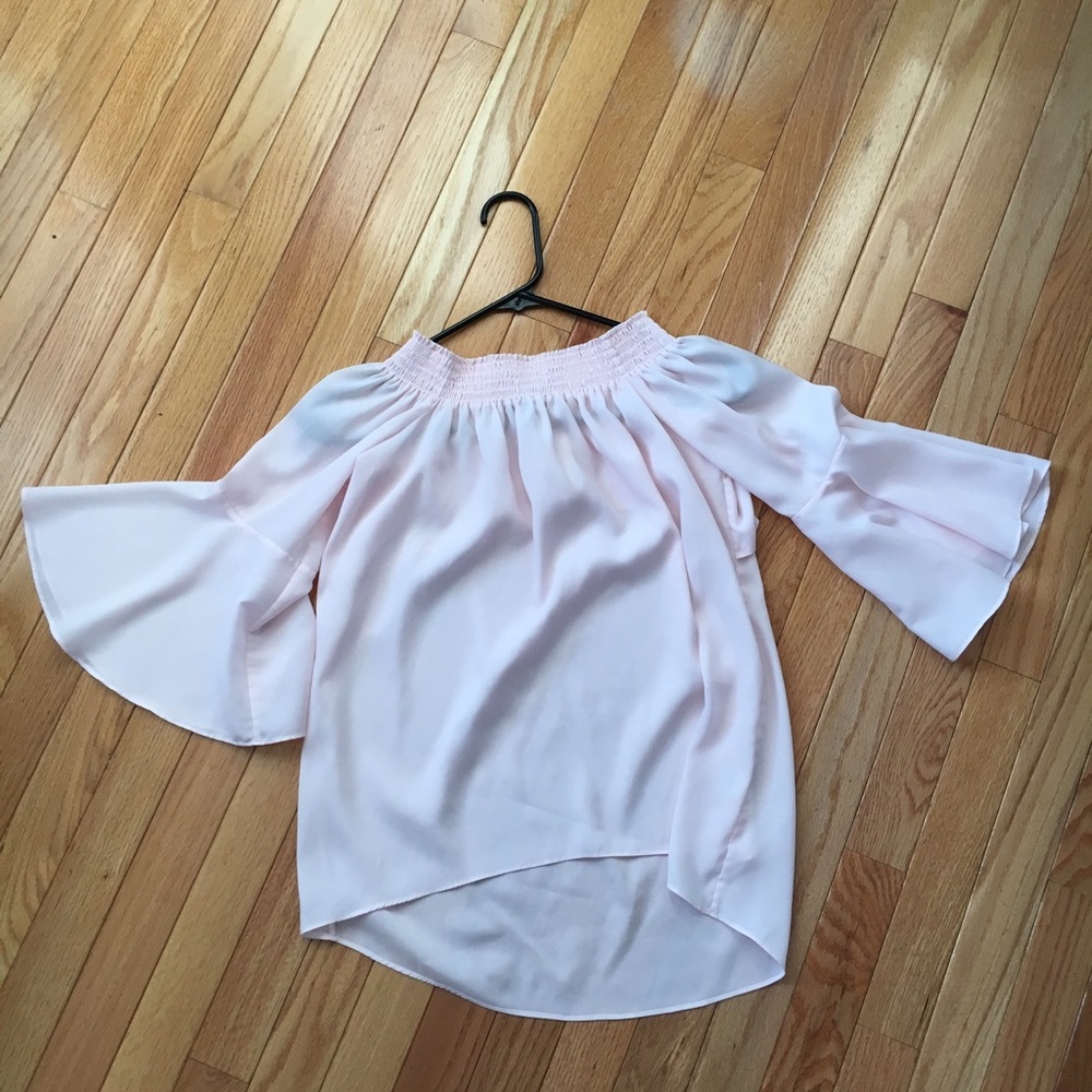 Blush Pink Off the Shoulder 3/4 Sleeve Top